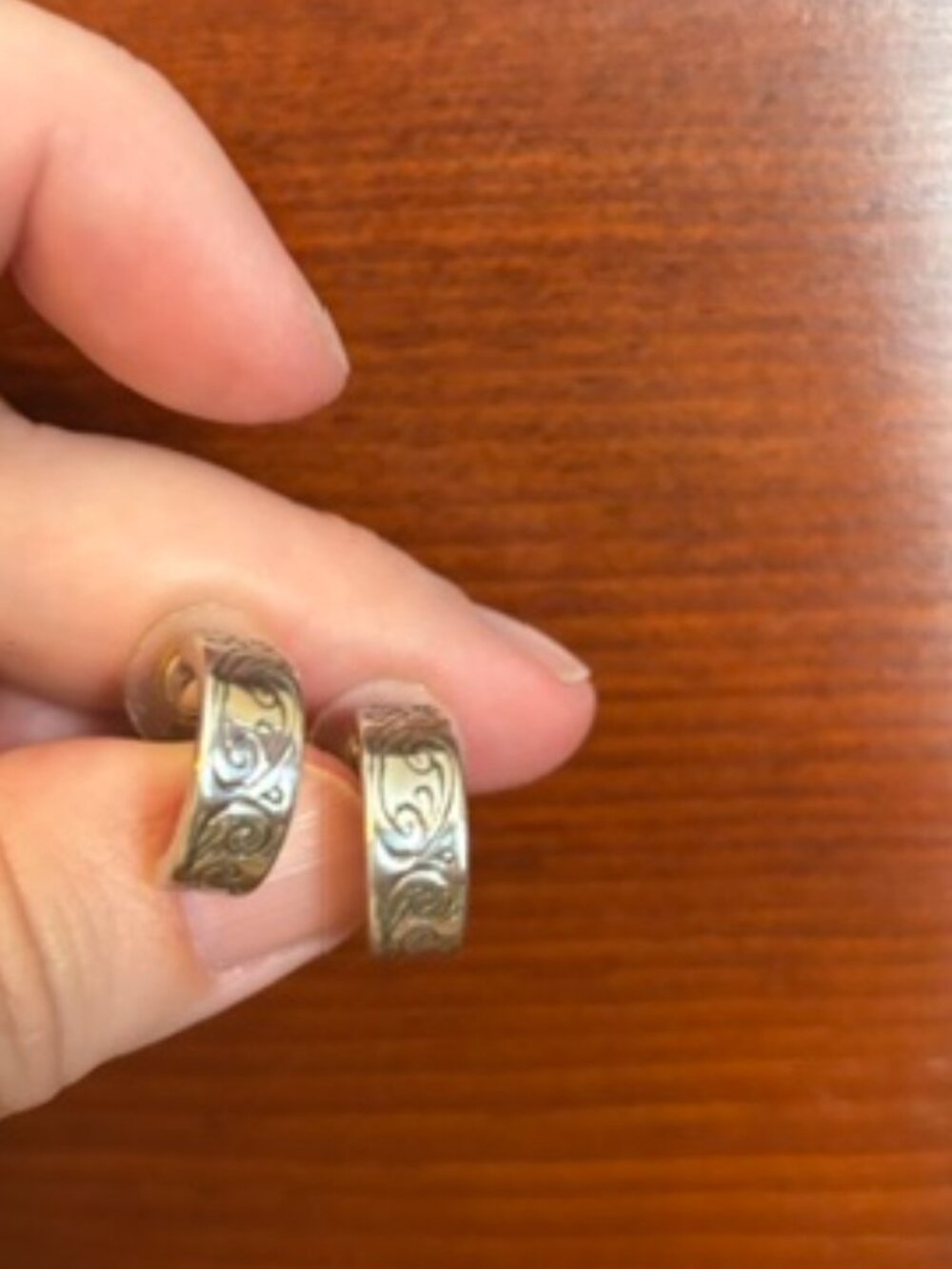 Brighton Silver Tone Scroll Hoop Earrings